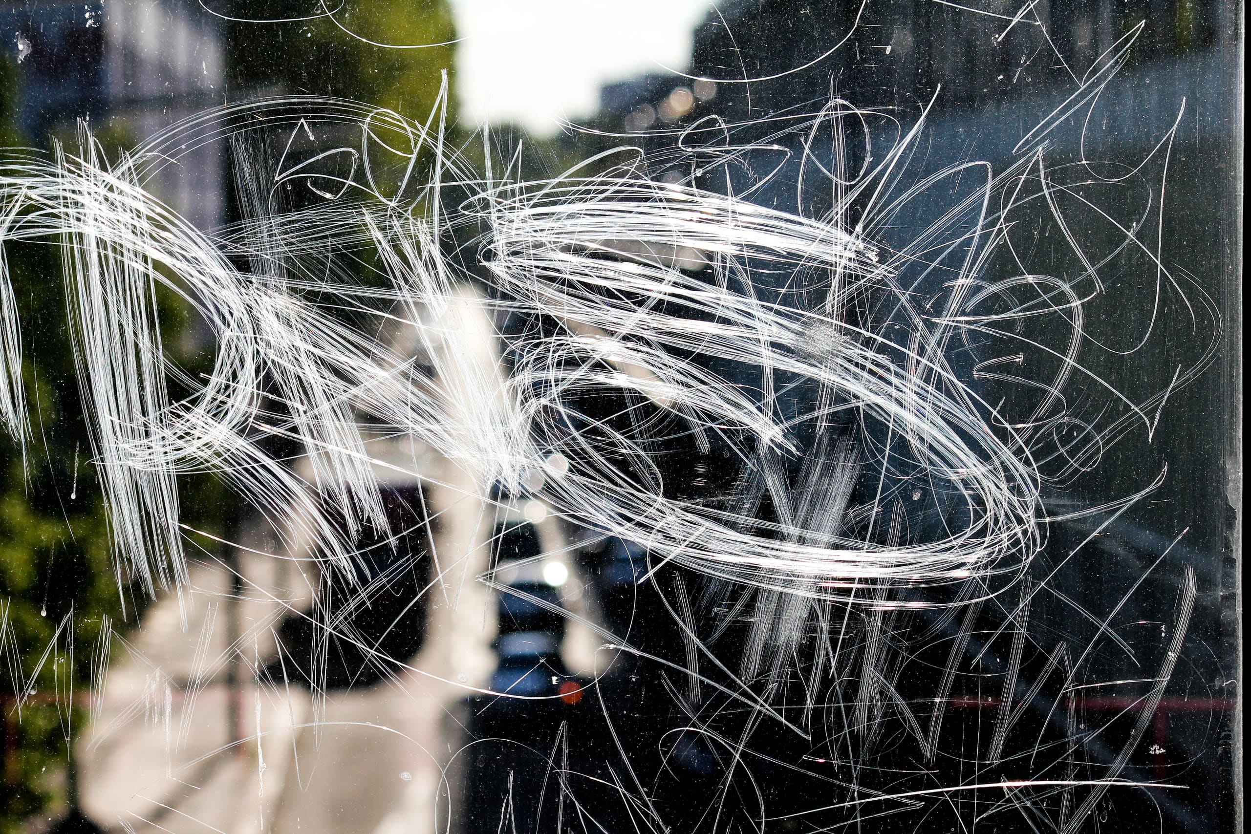 Anti-graffiti film storefront