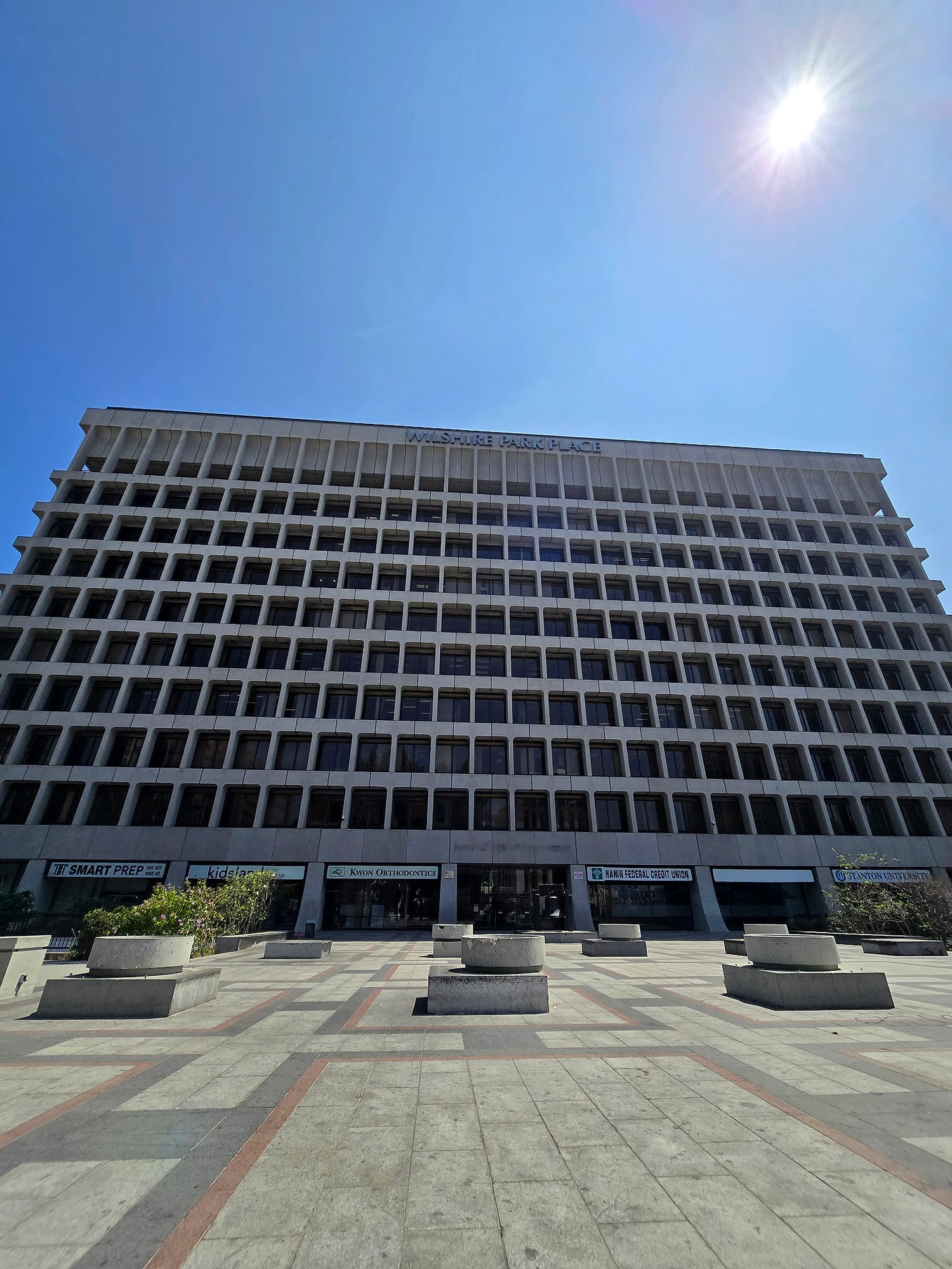Low-rise corporate office complex with window film